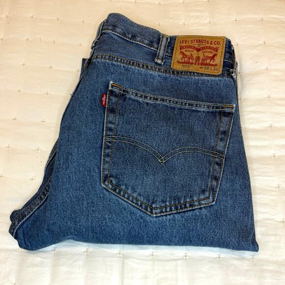 Levi's 505 Classic Straight Leg High Rise Jeans Men's 38x30 (Fits 38x29) | Blue - Picture 12 of 12